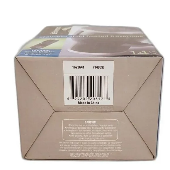 Emerson New Stainless Steel Heated Travel Mug Black & Chrome 14 Fl Oz - Picture 8 of 8